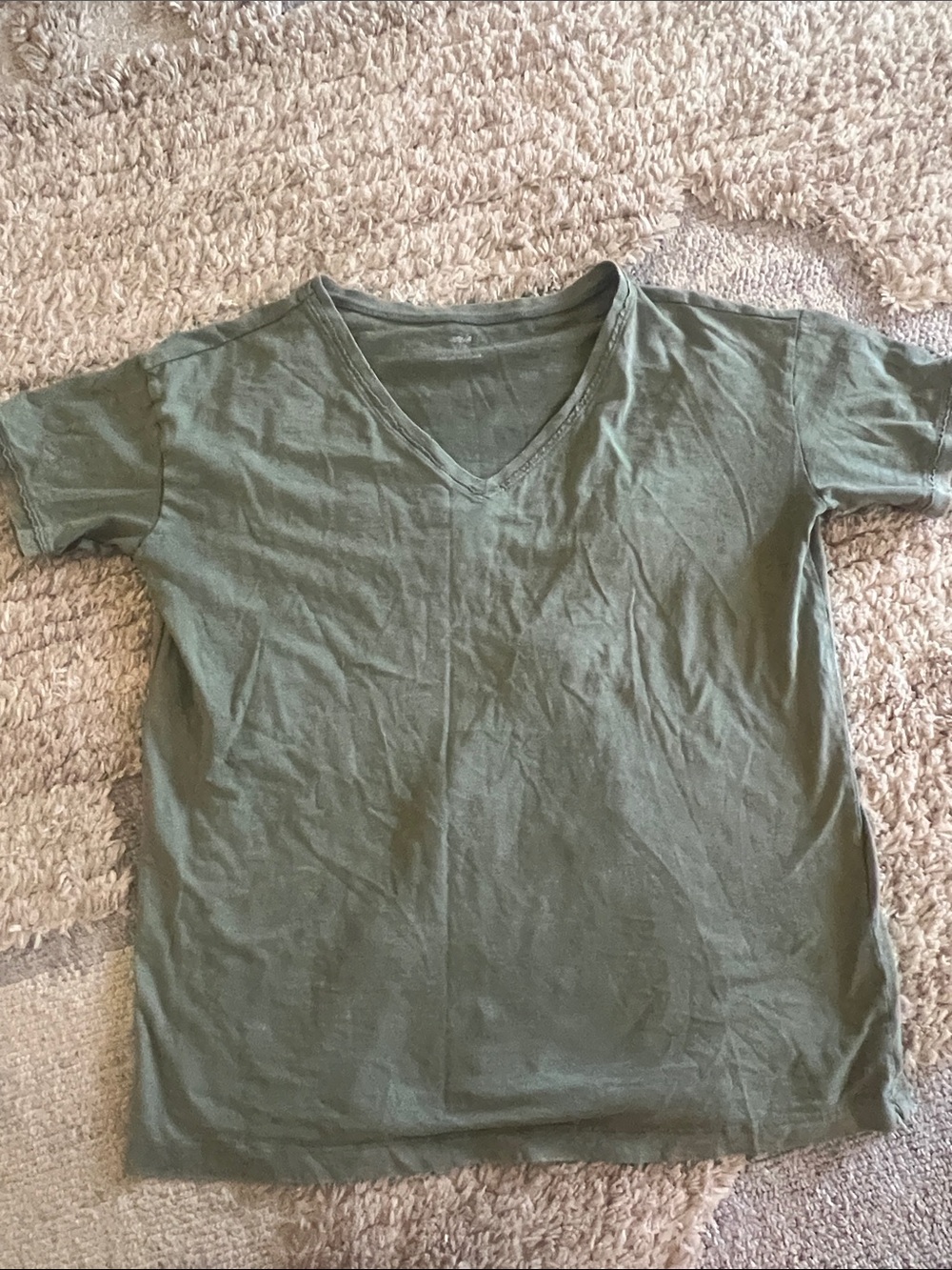 aerie Olive Green V-Neck Short Sleeve Tee
